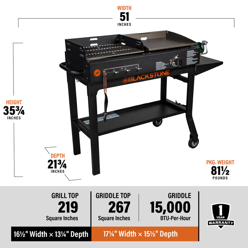 Propane Griddle and Charcoal Grill Combo Y68678