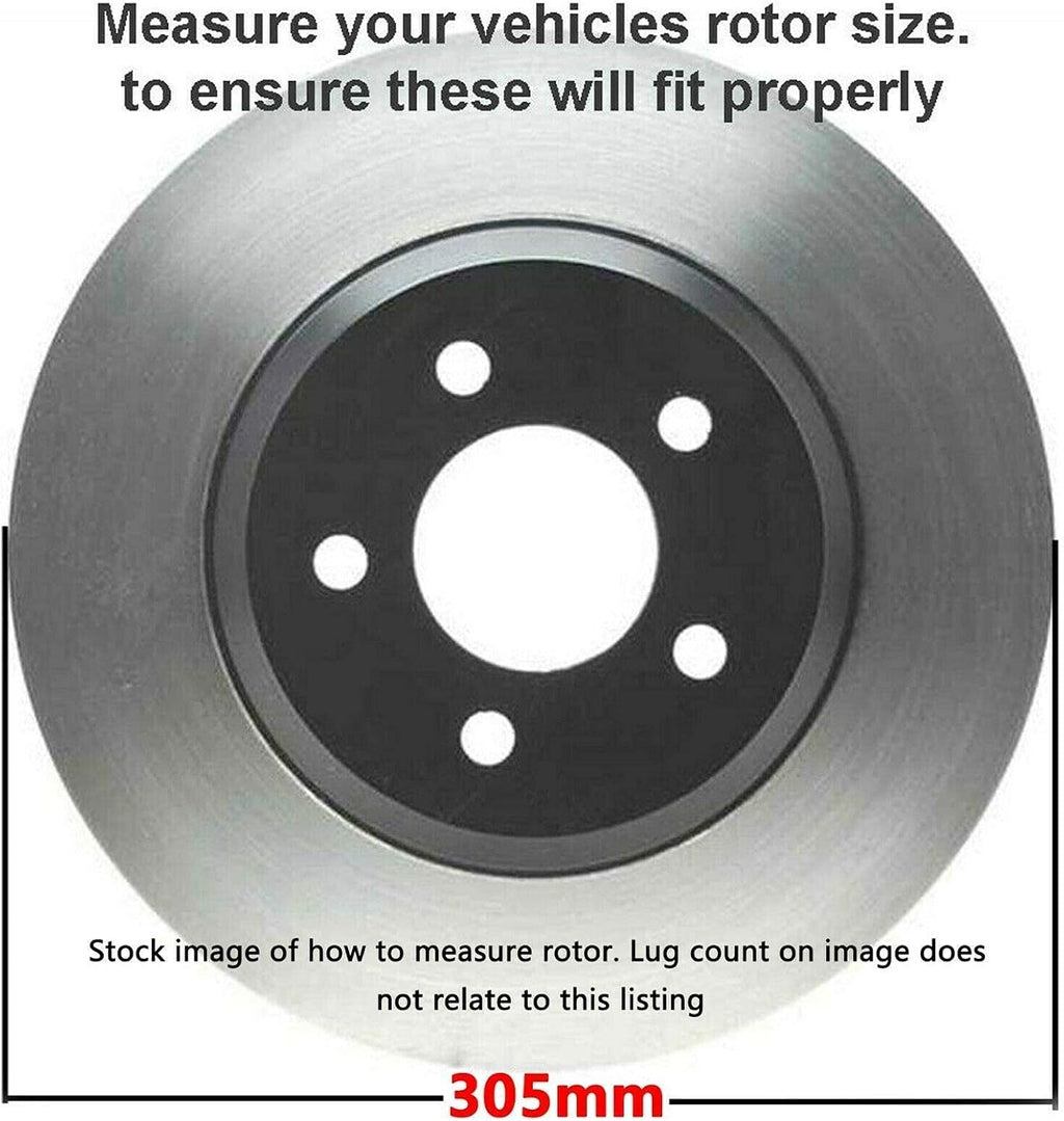 12 Rear Disc Rotors + Ceramic Brake Pads 4pc Set U459