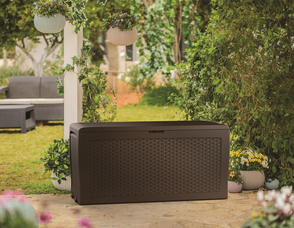 Brown Resin Outdoor Storage Deck Box Y7090