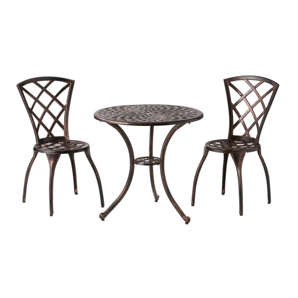 Modern Outdoor Cast Aluminum 3 Piece Bistro Set K580