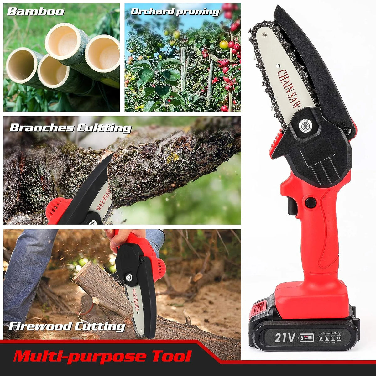 Cordless Mini Chainsaw with 2 Batteries L5631