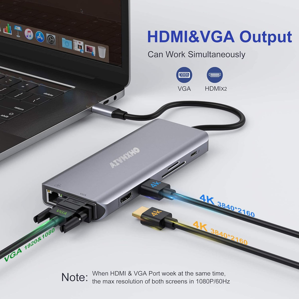 12-in-1 USB C Docking Station with Dual 4K HDMI Y461431