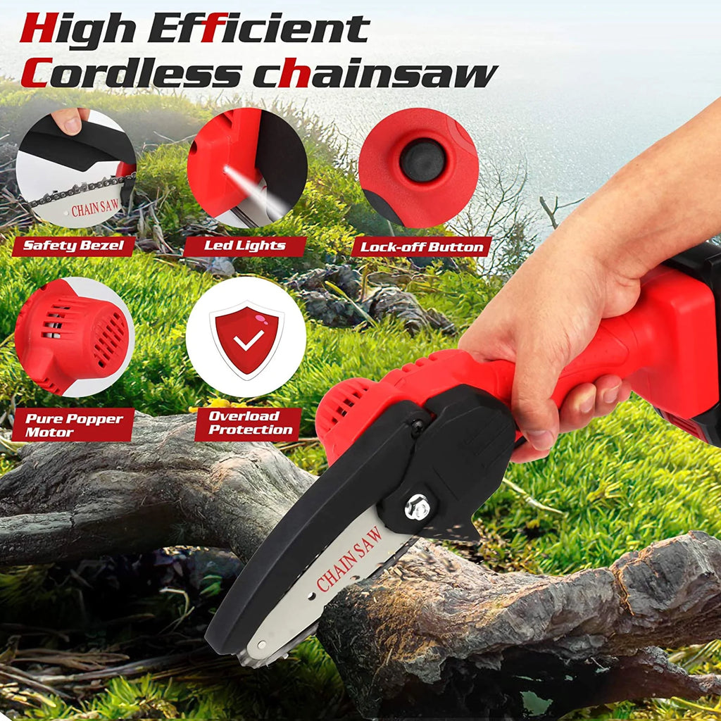 Cordless Mini Chainsaw with 2 Batteries L5631