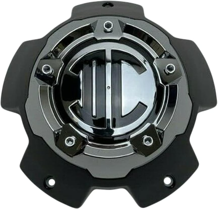Matte Black Chrome Top 5 Lug Wheel Center Cap Pack of 2 L216385
