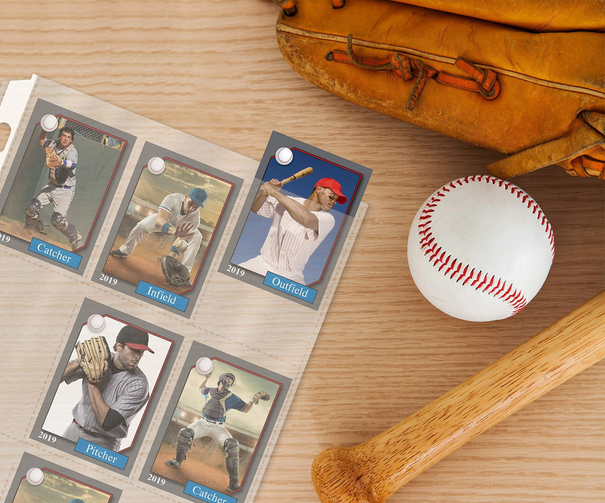 Clear Heavyweight 9 Pocket Trading Card Sleeve Pages, 100 Count C79296