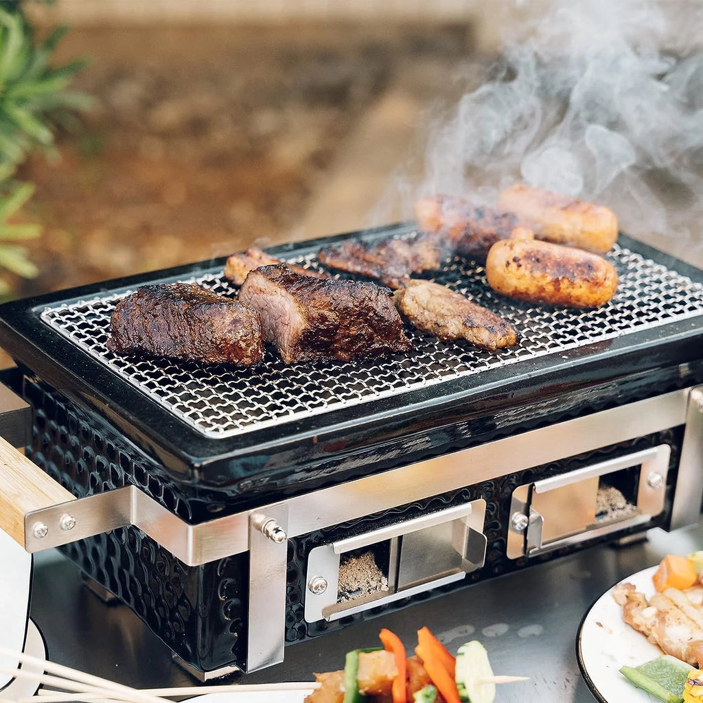 Tabletop Charcoal Grill with Wood Handle Z645857