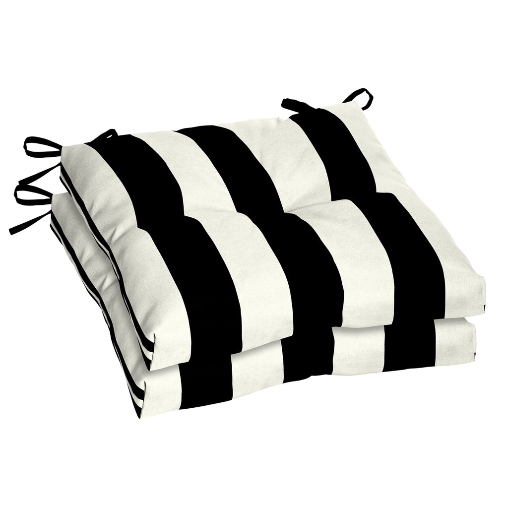 Black Stripe Outdoor Seat Cushion 2 Pack A643