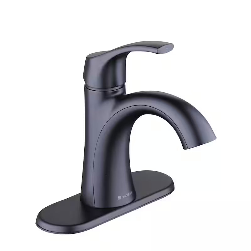 Single Handle Single Hole Bathroom Faucet Matte Black W59253