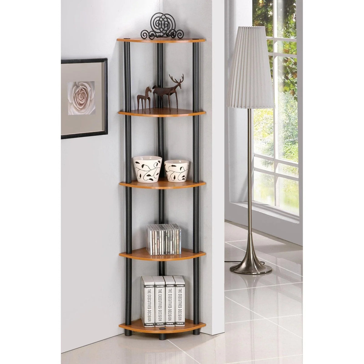 5 Tier Corner Display Rack Shelving Unit O432421