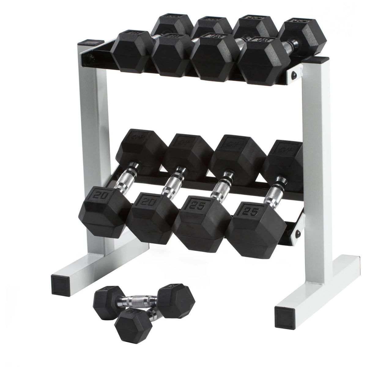 50 lb Rubber Hex Dumbbell Weight Set W22839