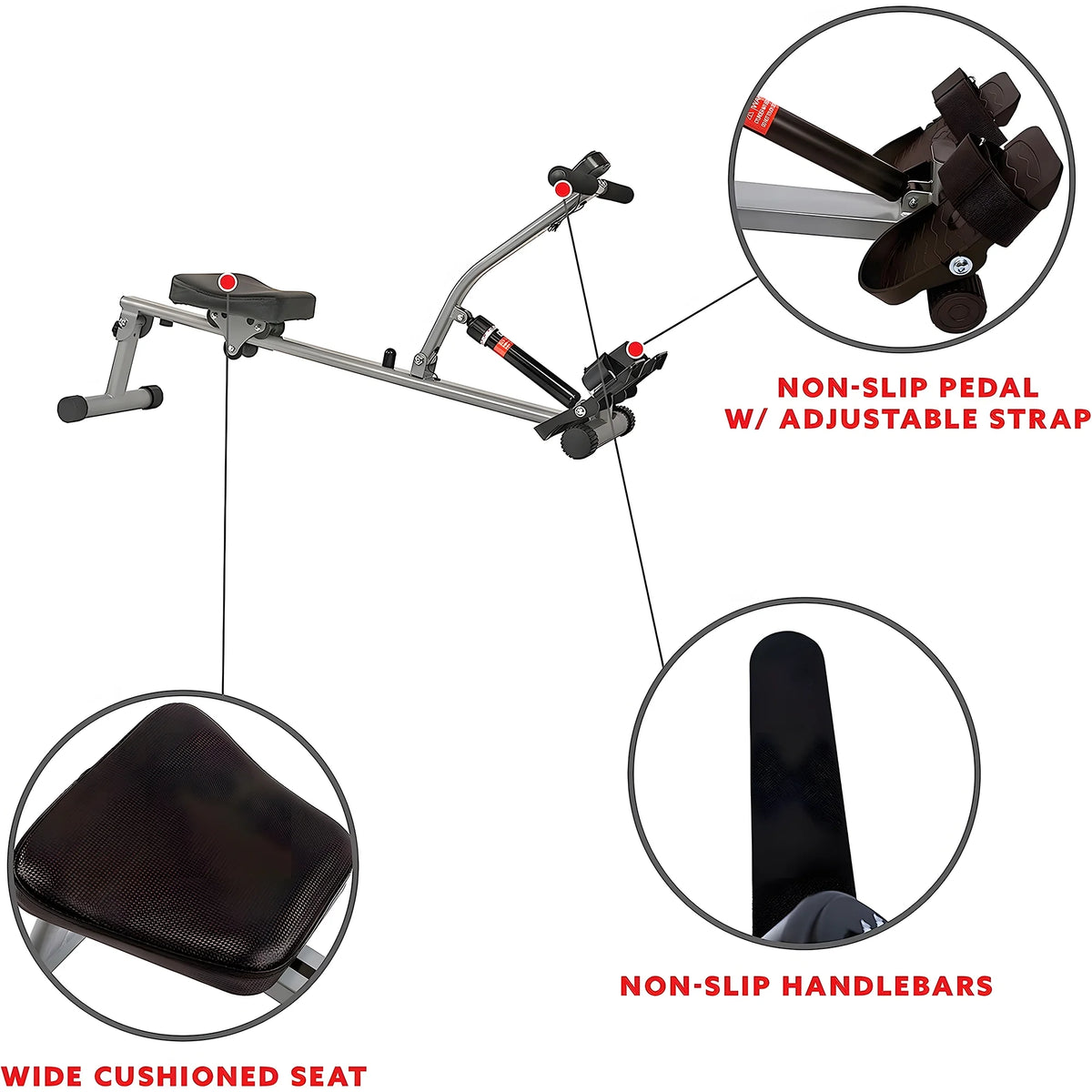 Rowing Machine with Adjustable Resistance and Digital Monitor H52584