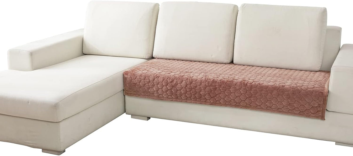 Velvet Sectional Sofa Covers 36 x 82 Inch Light Gray Q493