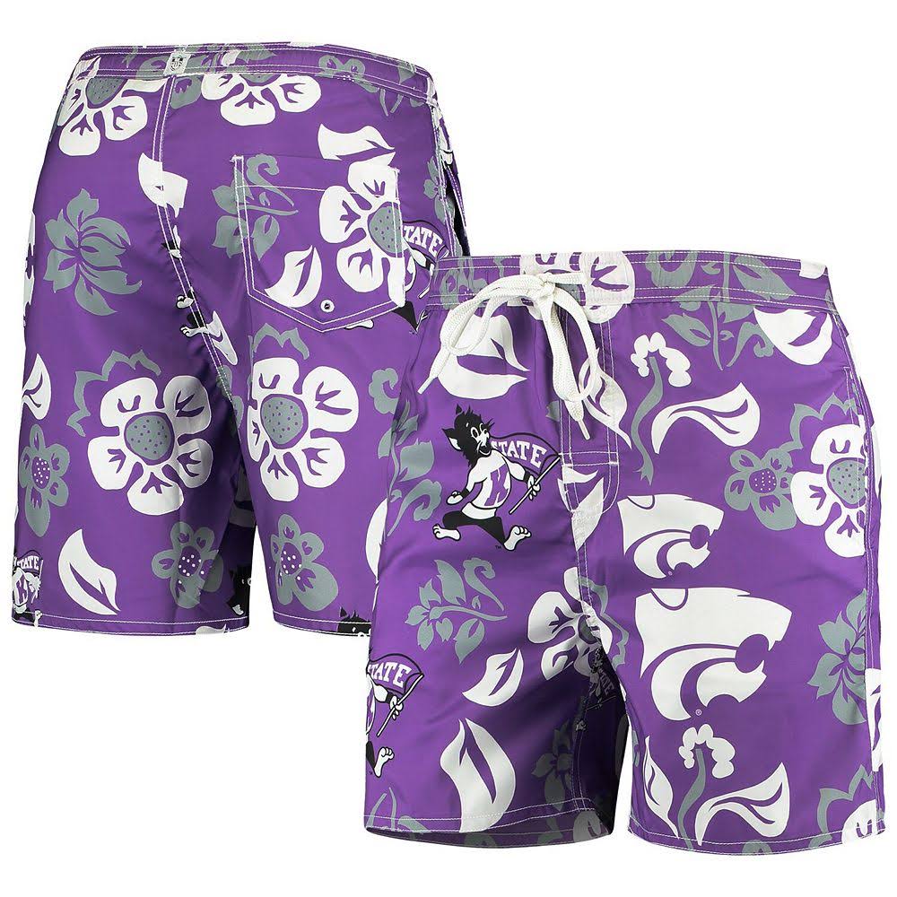 Purple Floral Volley Swim Trunks H5069