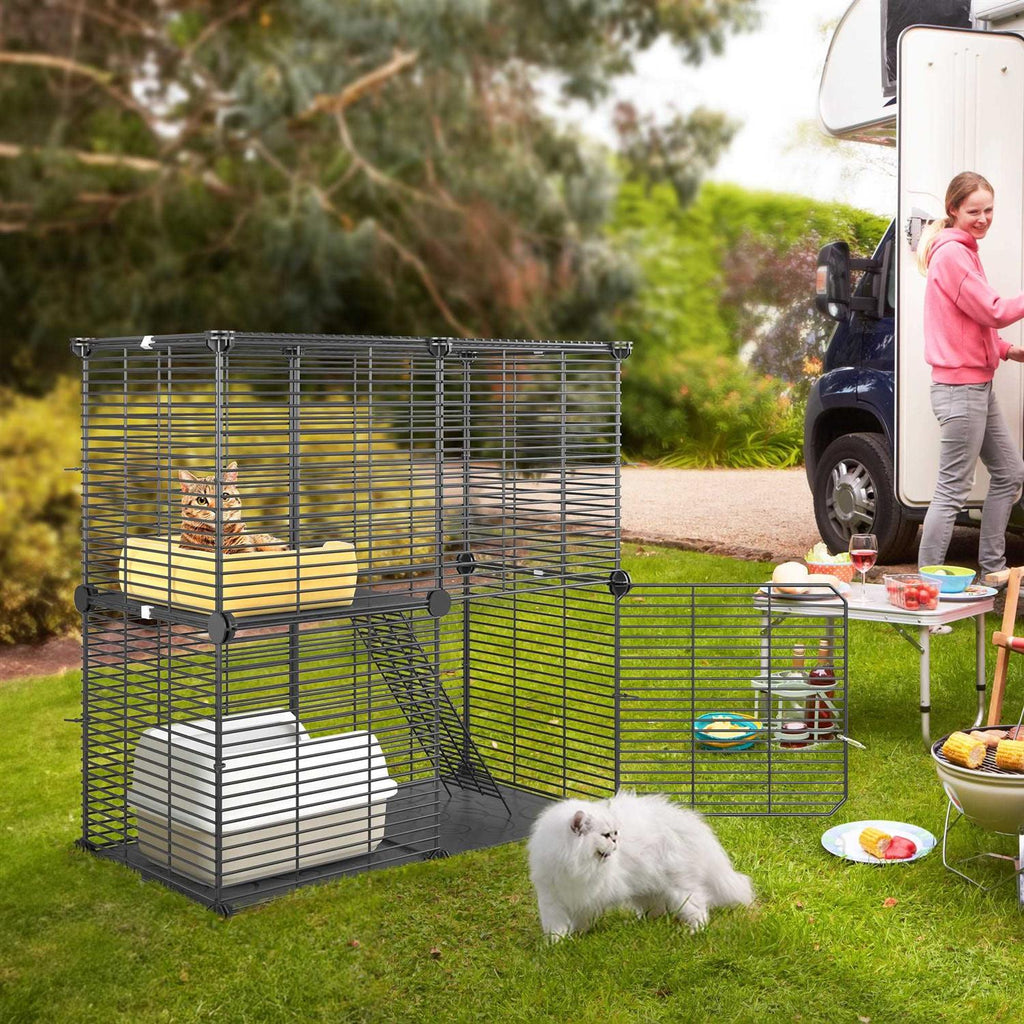 2-Tier Indoor Cat Cage Pet Playpen U614