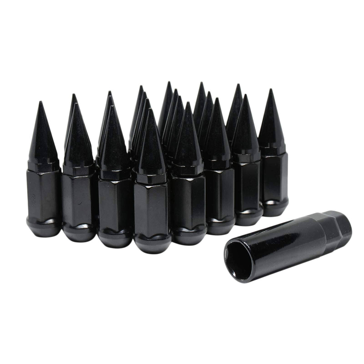 32 PC 14x2.0 Black Spike Lug Nuts O584