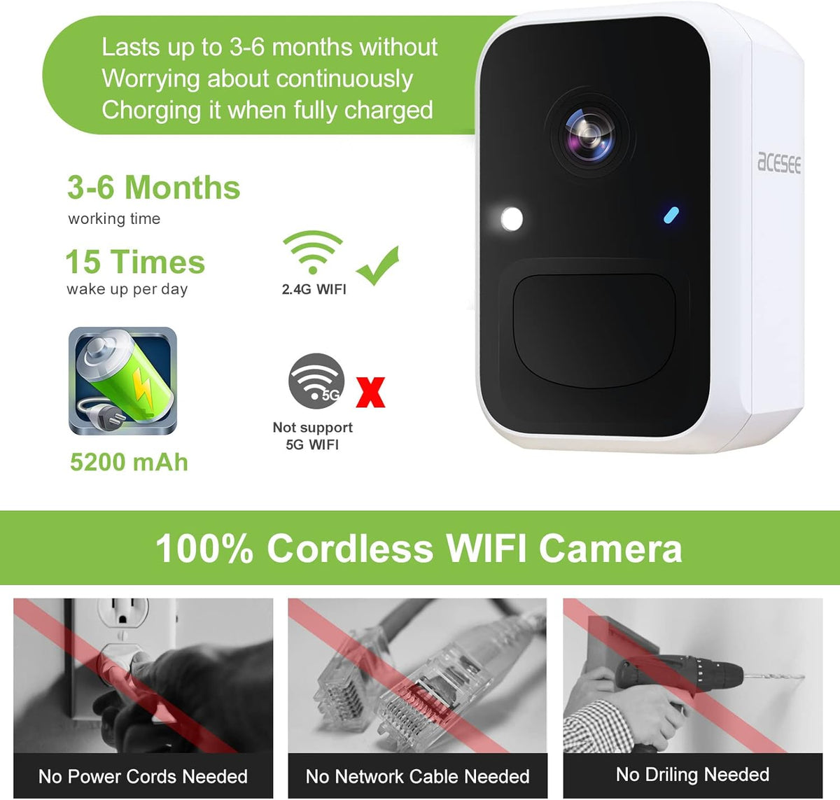 Indoor Outdoor Security Camera with Color Night Vision K5950