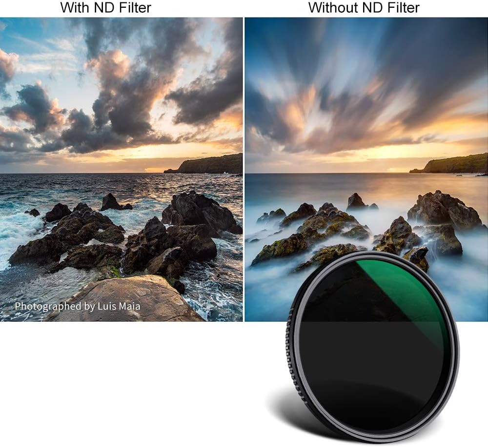 77mm Variable Neutral Density Filter ND8-ND2000 Adjustable ND Filter with Multi-Layer Coatings Q35860