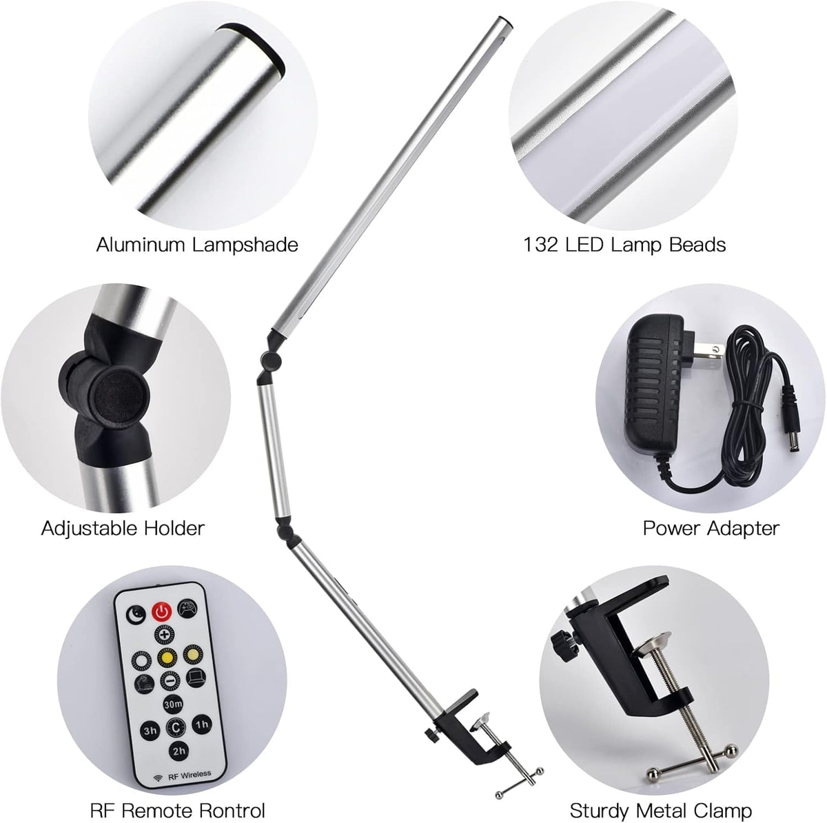 LED Desk Lamp with Clamp and Remote N82246