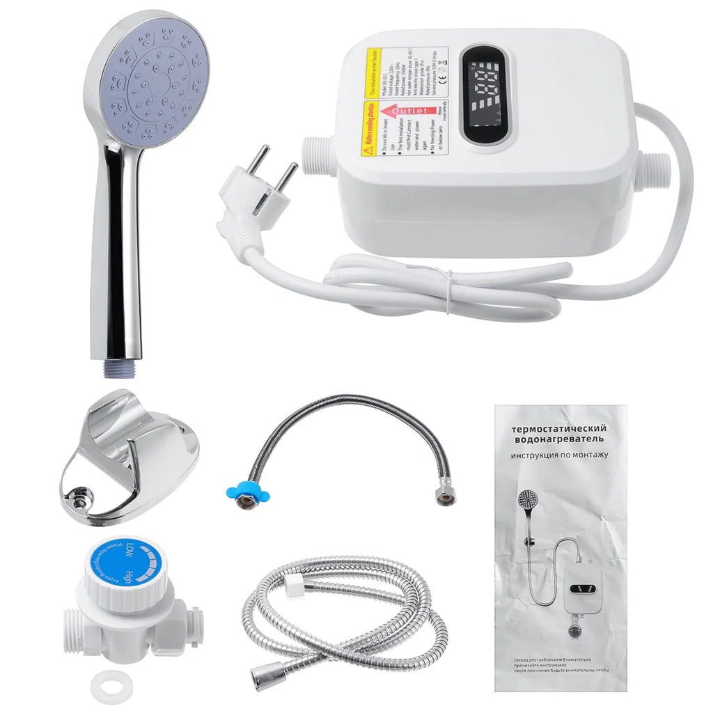 3500W Tankless Water Heater with Shower Head Set H790434