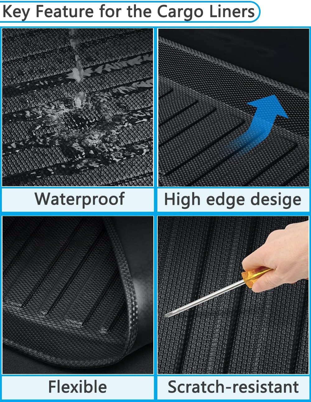 Black TPO Cargo Liners Trunk Mats L7629
