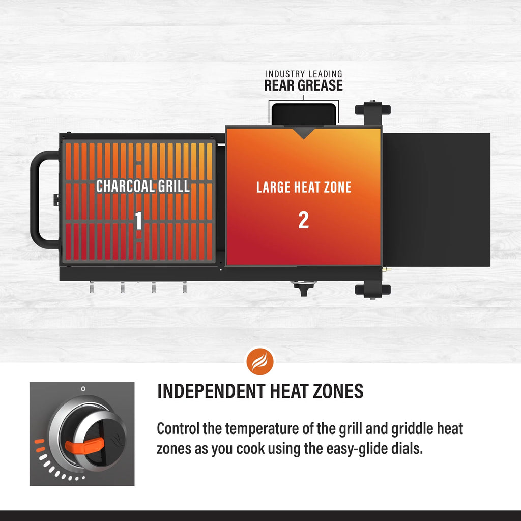 Propane Griddle and Charcoal Grill Combo Y68678