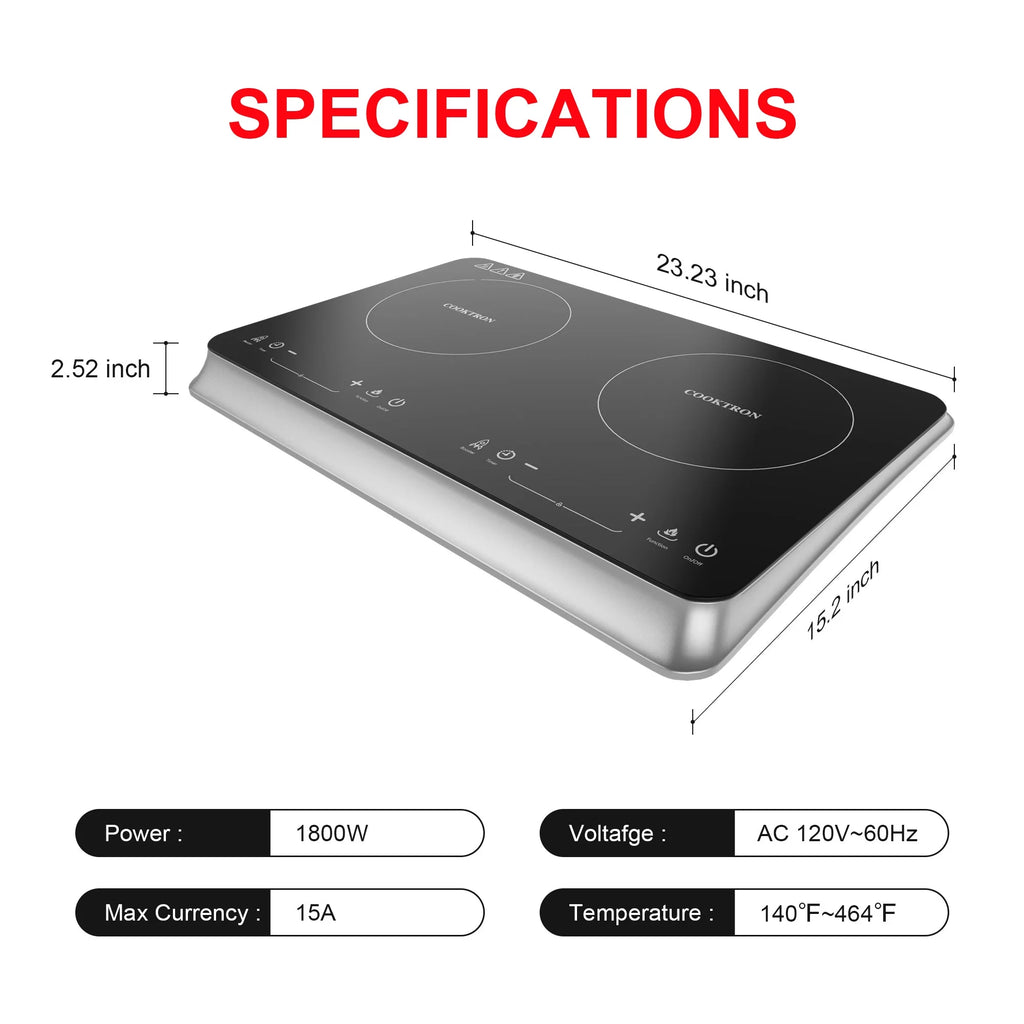 1800W Double Burner Electric Induction Cooktop Q706