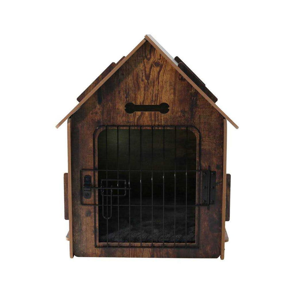 Wooden Pet House with Roof Removable Mat Lockable Door D19134