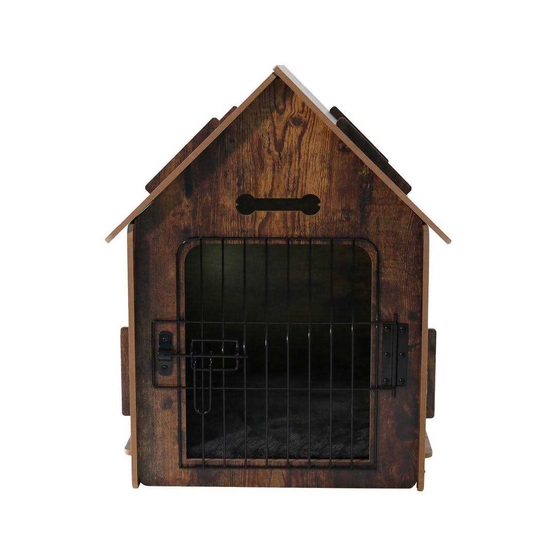 Wooden Pet House with Roof Removable Mat Lockable Door D19134