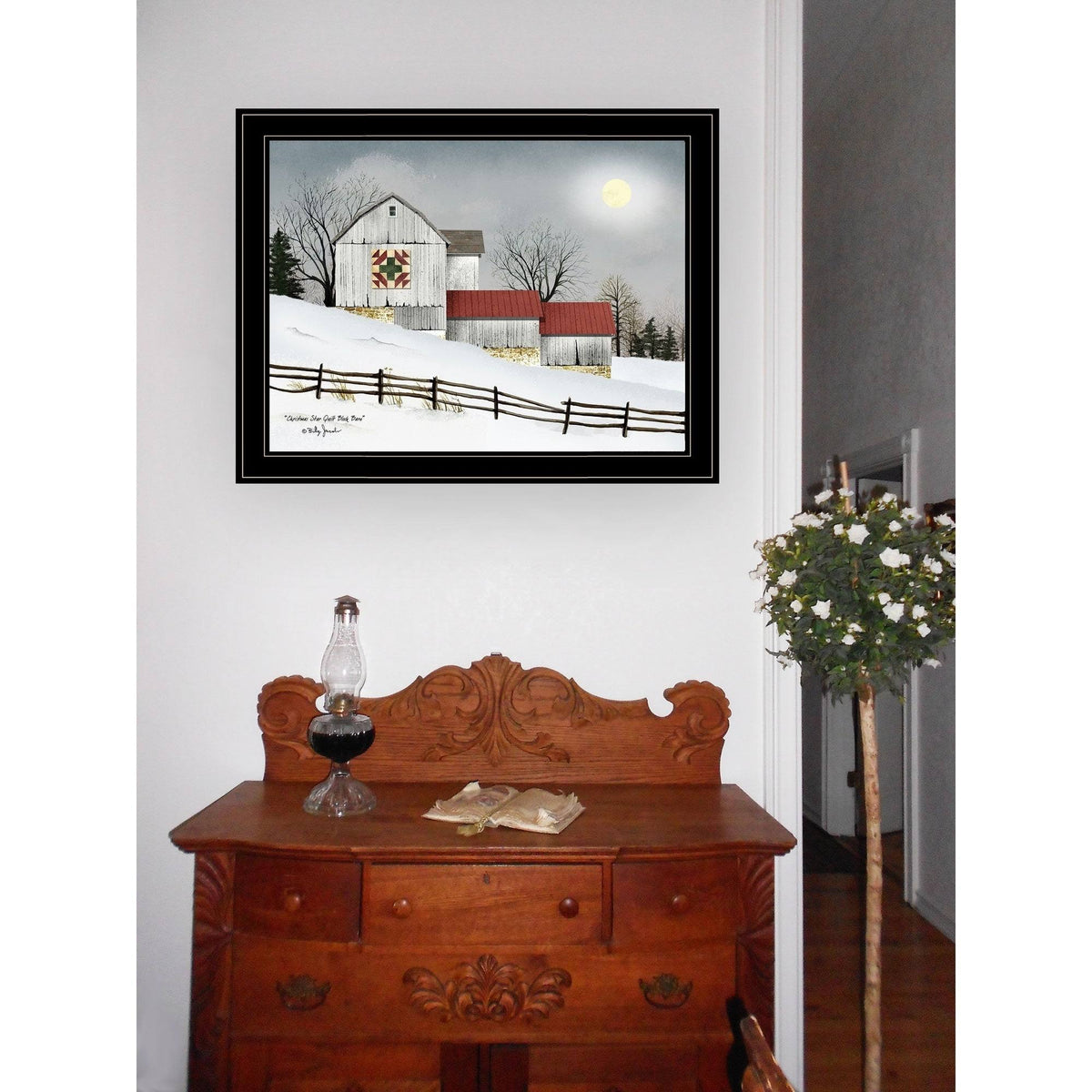 Christmas Star Quilt Block Framed Print K9733