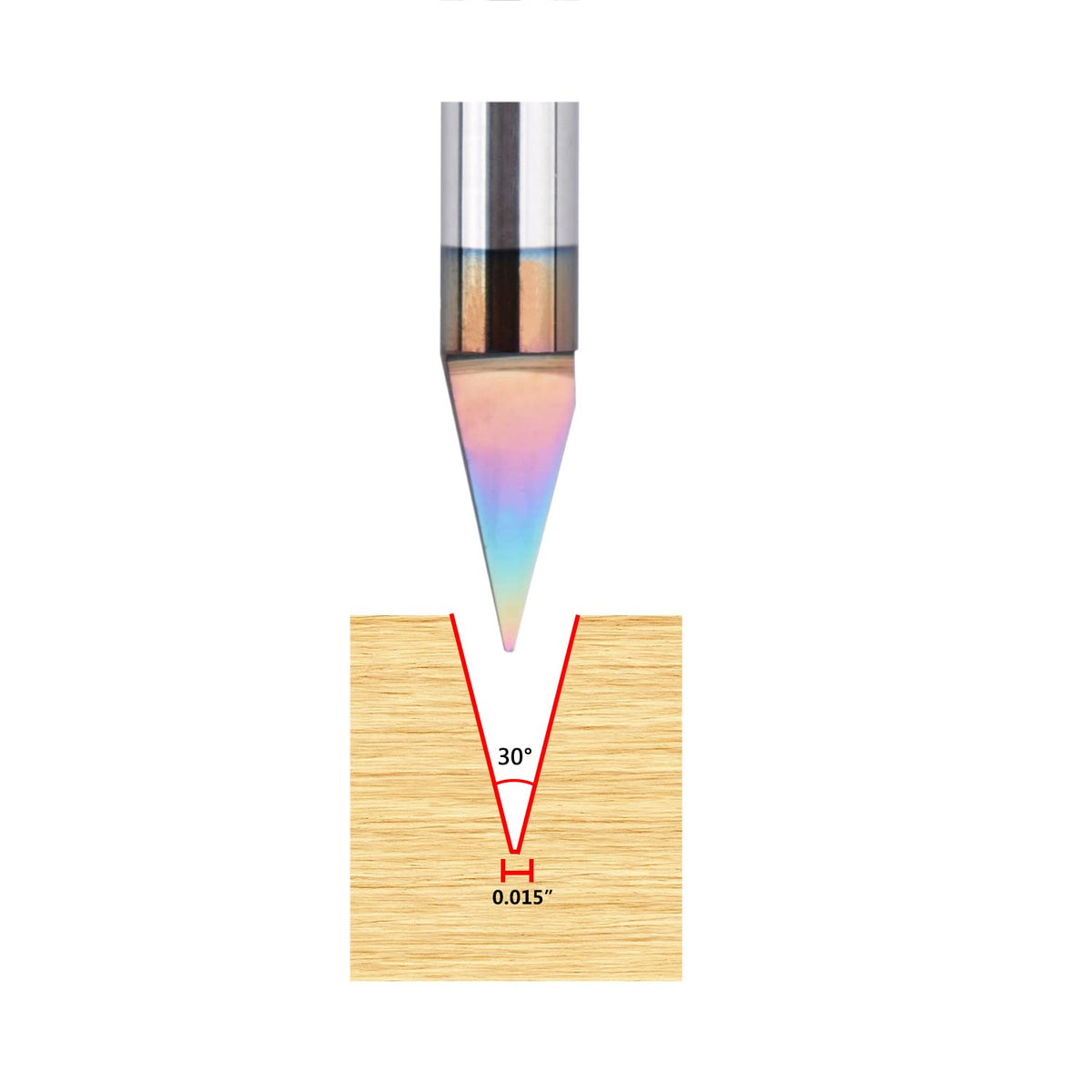 Carbide V Groove Bit 30 Degree 1/4 Shank Pack of 2 V531542