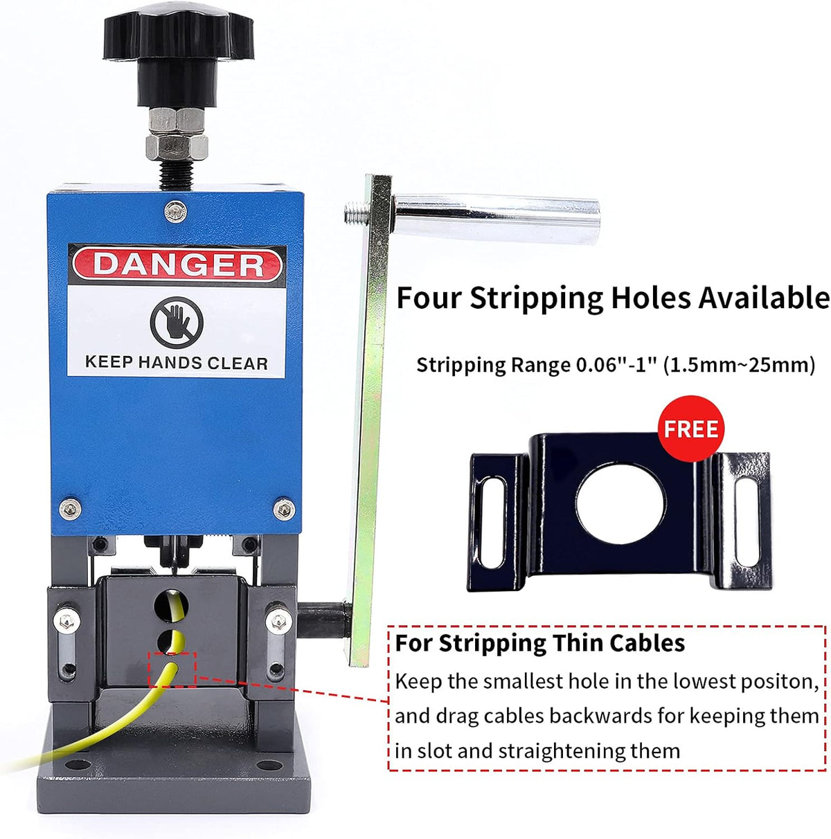 Manual Wire Stripping Machine 0.06-1inch Portable Copper Wire Peeler L5343
