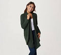 Dark Green Rib Long Sleeve Cardigan Q762