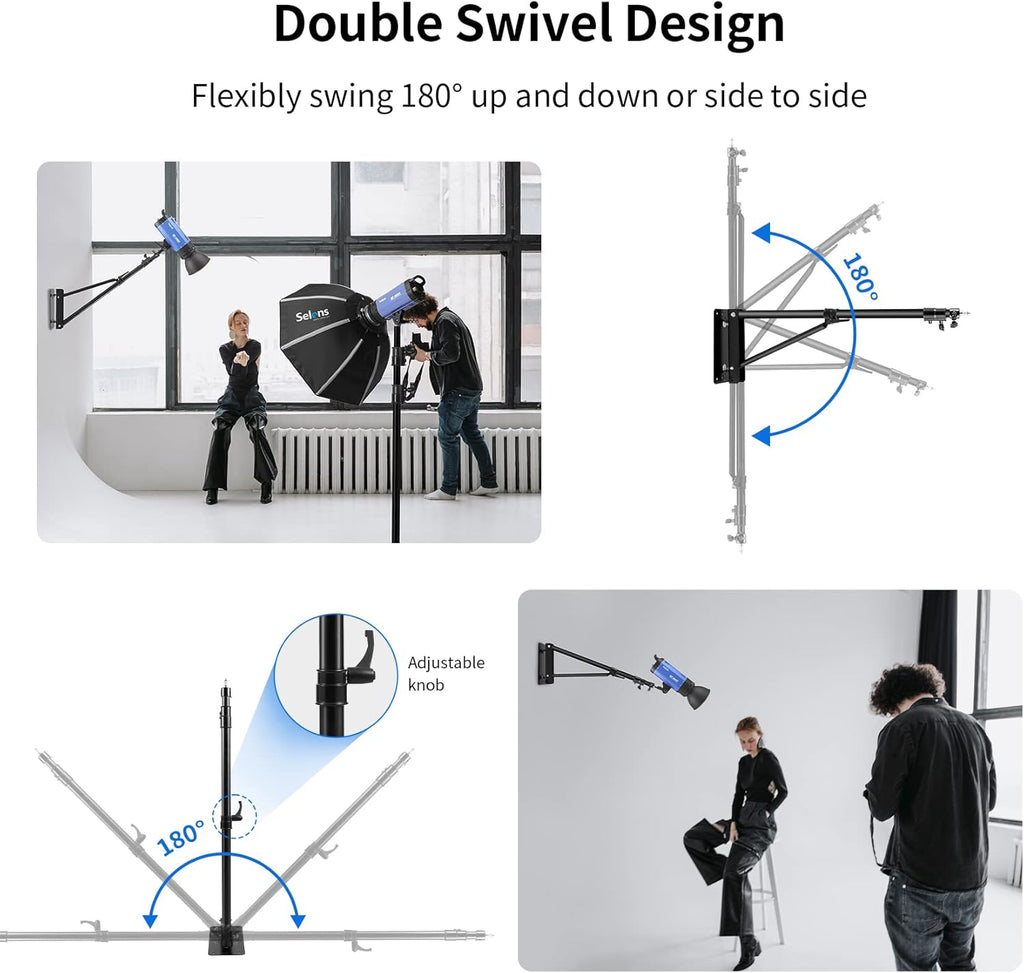 Wall Mount Boom Arm with Triangle Base Adjustable Camera Mount V476611