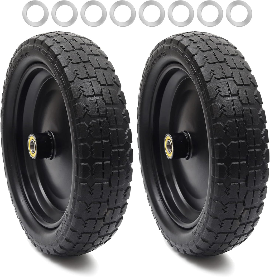 2-Pack 13'' Solid Polyurethane Flat-Free Tire and Wheel Assemblies I578749