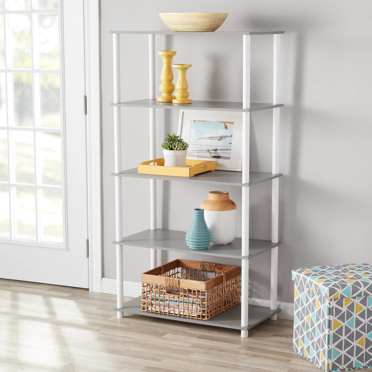 White 5-Shelf Storage Bookcase Z4772