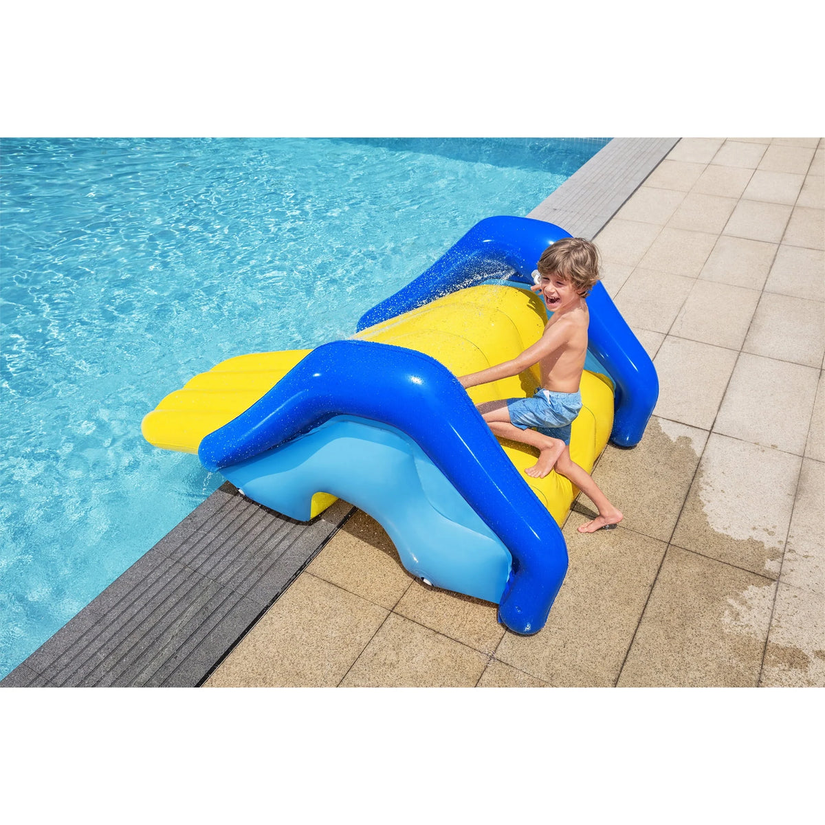 Inflatable Pool Water Slide with Built-In Sprinkler J60717