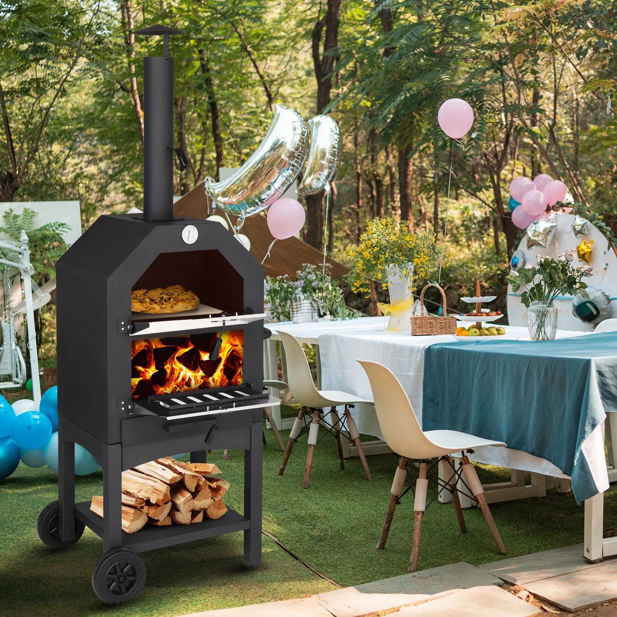 Outdoor Wood Fired Pizza Oven with Pizza Stone U343