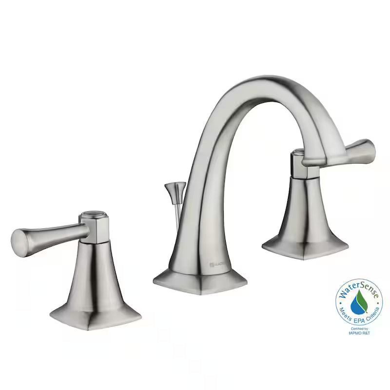 8 in. Widespread Double-Handle High-Arc Bathroom Faucet in Brushed Nickel A70292