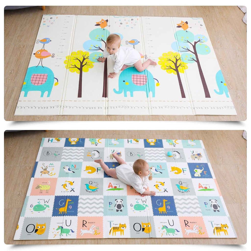 Reversible Foldable Waterproof Foam Baby Play Mat with Carry Bag A176510