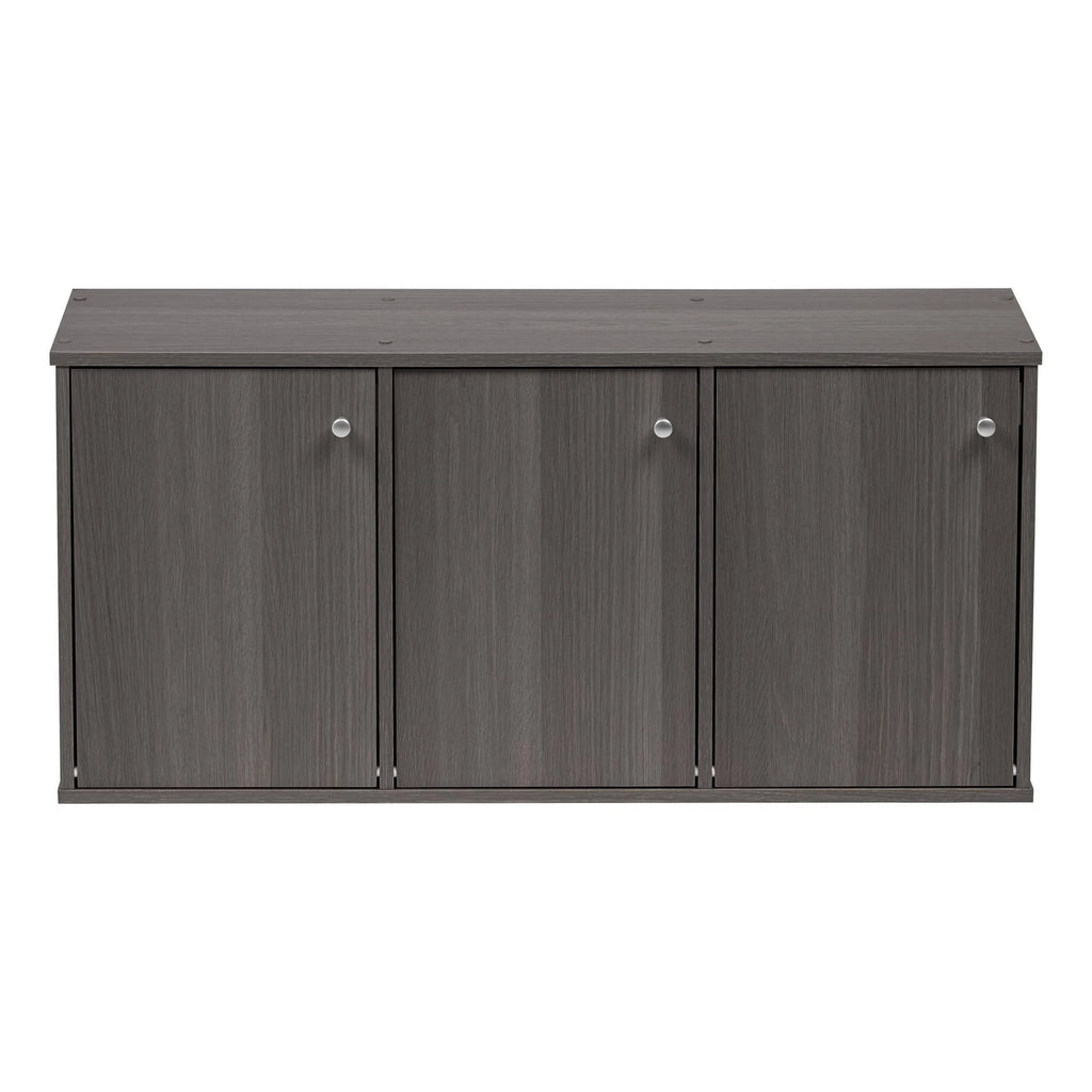 3-Tier 3-Door Wood Bookcase Storage Shelf V64446
