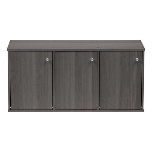 3-Tier 3-Door Wood Bookcase Storage Shelf V64446