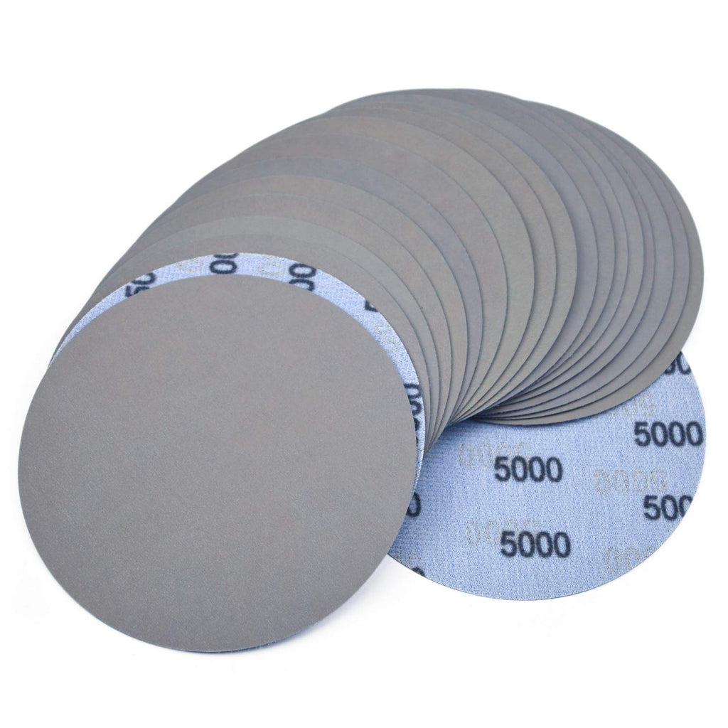 6 Inch 2000 Grit Waterproof Hook & Loop Silicon Carbide Sanding Discs 20-Pack B390