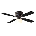 42 inch Hugger Indoor Ceiling Fan with Light Kit, Black, 4 Blades W443