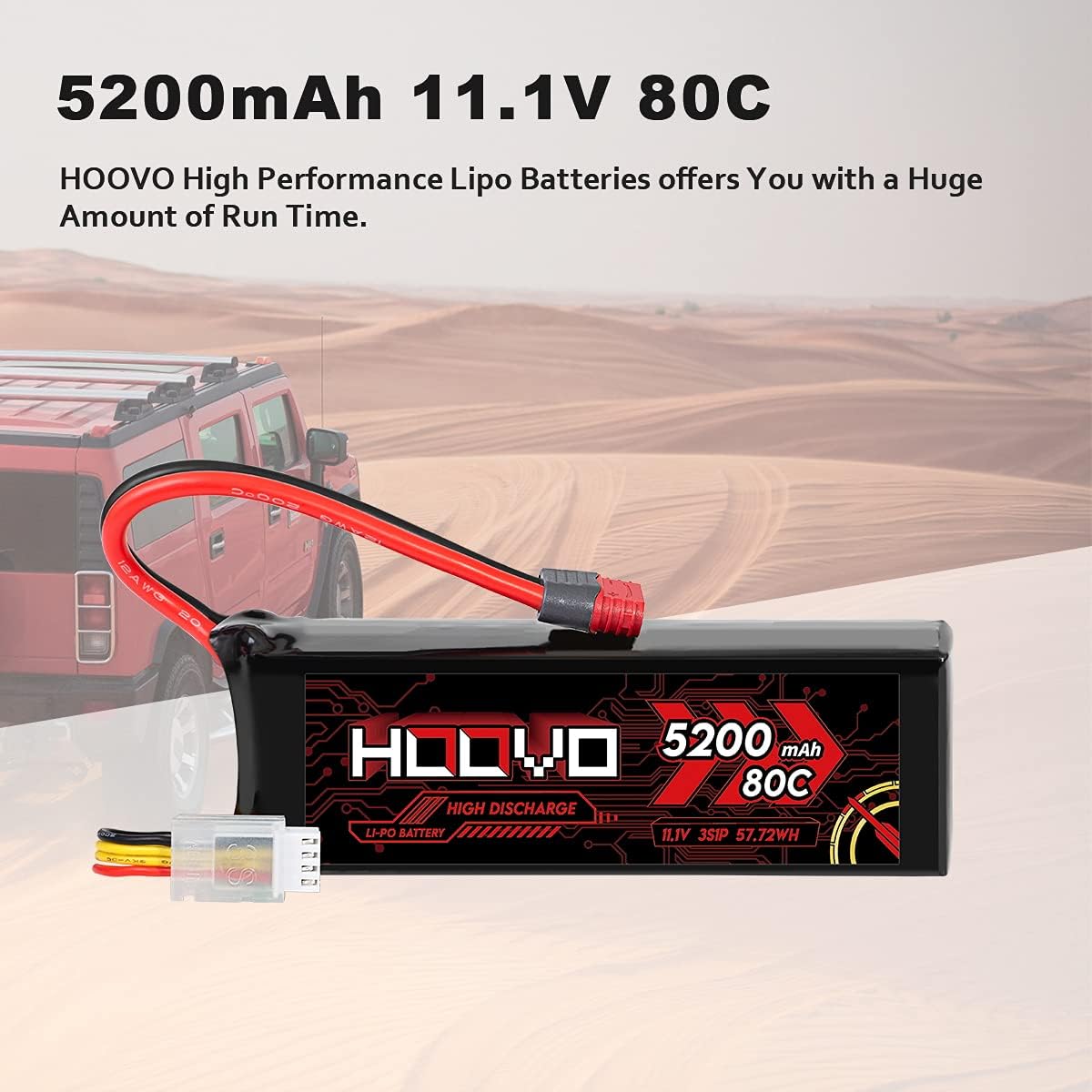 3S 11.1V 80C 5200mAh LiPo Battery with Deans T Plug 2 Packs E1799