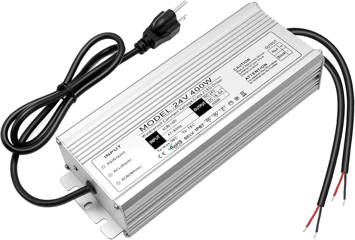 Waterproof IP67 400W 110V AC to 24V DC LED Power Supply L9965