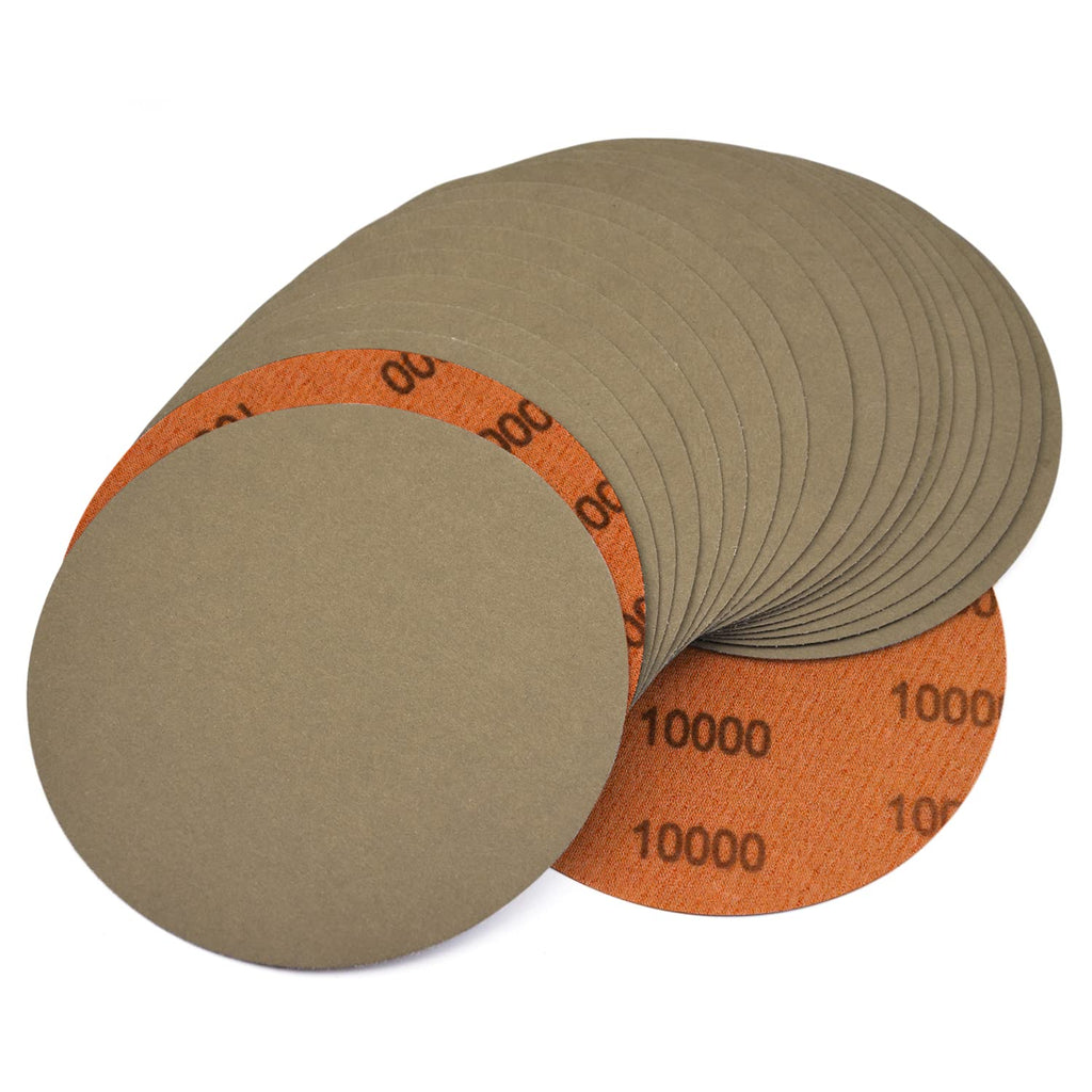 6 Inch 2000 Grit Waterproof Hook & Loop Silicon Carbide Sanding Discs 20-Pack B390