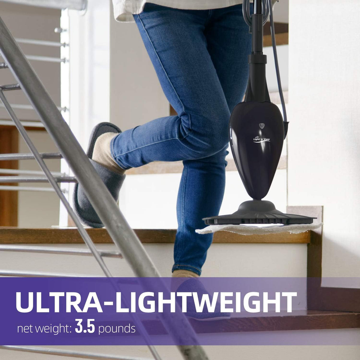 Ultra-Lightweight Steam Mop for Hardwood Tile Laminate Vinyl Carpet F633388