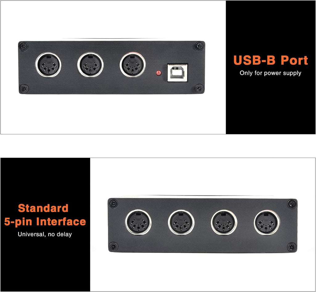USB MIDI Interface 1-in 6-out MIDI Thru Box D726