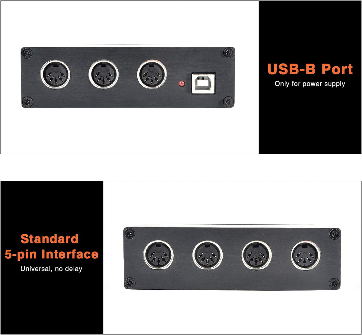 USB MIDI Interface 1-in 6-out MIDI Thru Box D726