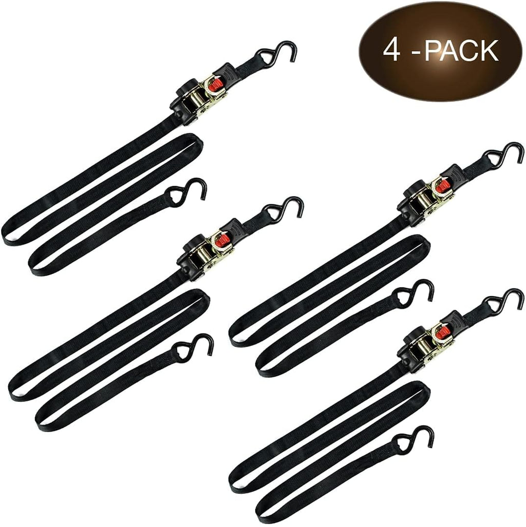 4 Auto Retract Ratchet Straps 1 x 6' Retractable Cargo Tie-Downs F436698